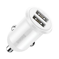 Încărcător Auto Baseus Grain Pro Alb