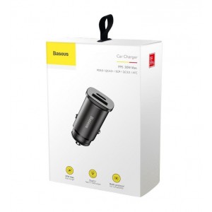 Încărcător Auto Baseus Square 30W Negru