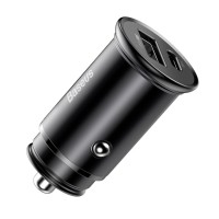 Încărcător Auto Baseus Circular Metal 30W Negru