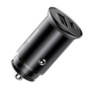 Încărcător Auto Baseus Circular Metal 30W Negru