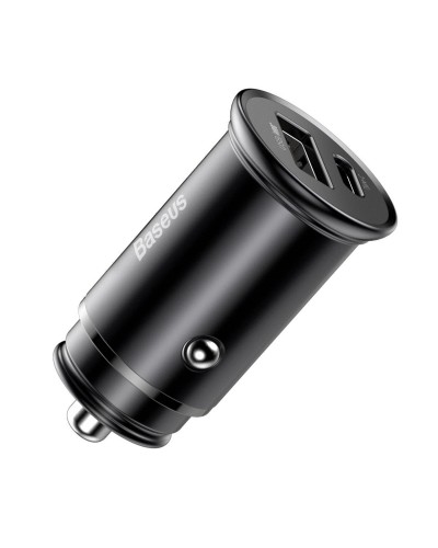 Încărcător Auto Baseus Circular Metal 30W Negru
