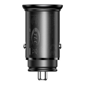 Încărcător Auto Baseus Circular Metal 30W Negru