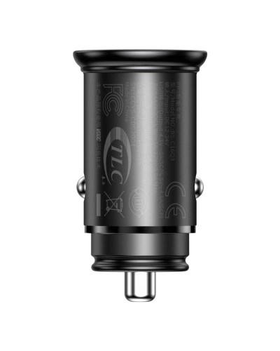 Încărcător Auto Baseus Circular Metal 30W Negru Încărcător Auto Baseus Circular Metal 30W Negru