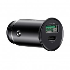 Încărcător Auto Baseus Circular Metal 30W Negru