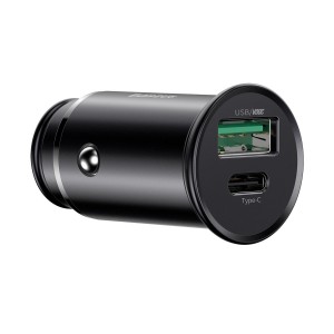 Încărcător Auto Baseus Circular Metal 30W Negru