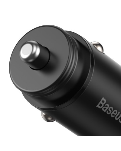 Încărcător Auto Baseus Circular Metal 30W Negru Încărcător Auto Baseus Circular Metal 30W Negru