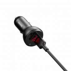 Incarcator Auto Baseus Digital Display Dual QC 3.0, 45W. 5A - Gri