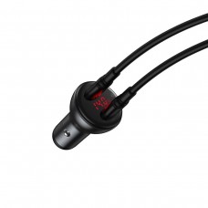 Incarcator Auto Baseus Digital Display Dual QC 3.0, 45W. 5A - Gri