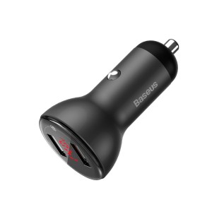 Incarcator Auto Baseus Digital Display Dual QC 3.0, 45W. 5A - Gri