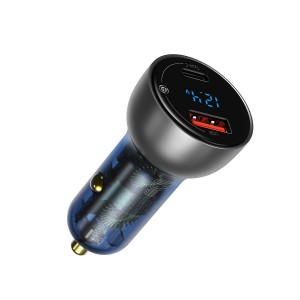 Încărcător Auto Baseus Particular Digital Display 65W Argintiu