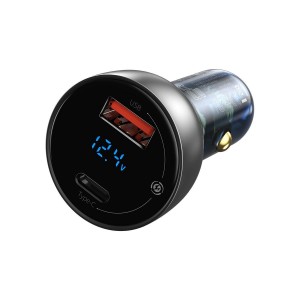 Încărcător Auto Baseus Particular Digital Display 65W Argintiu