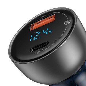 Încărcător Auto Baseus Particular Digital Display 65W Argintiu