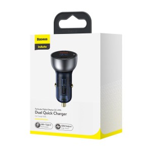 Încărcător Auto Baseus Particular Digital Display 65W Argintiu