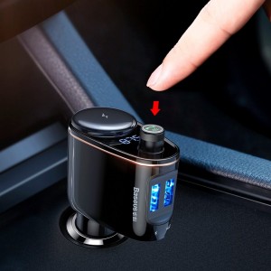 Încărcător Auto Baseus cu modulator FM Negru
