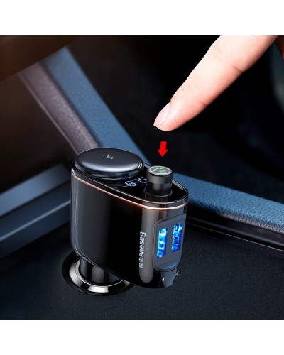 Încărcător Auto Baseus cu modulator FM Negru
