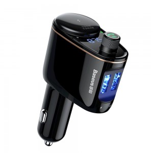 Încărcător Auto Baseus cu modulator FM Negru