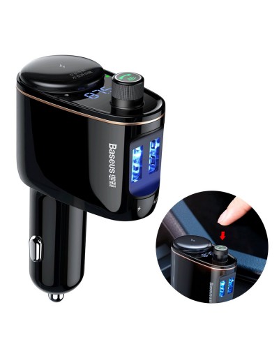 Încărcător Auto Baseus cu modulator FM Negru
