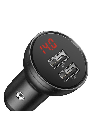 Încărcător Auto Baseus Digital Display 4.8A 24W Negru