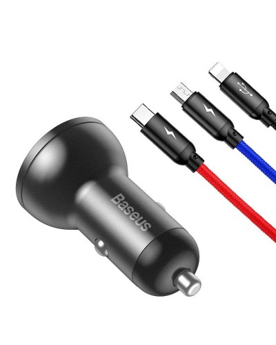 Încărcător Auto Baseus Digital Display 4.8A 24W Negru