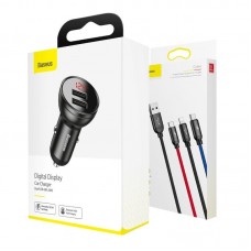 Încărcător Auto Baseus Digital Display 4.8A 24W Negru