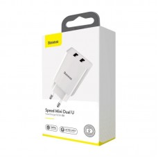 Incarcator de retea BASEUS Speed Mini Dual U, 10.5W - Alb