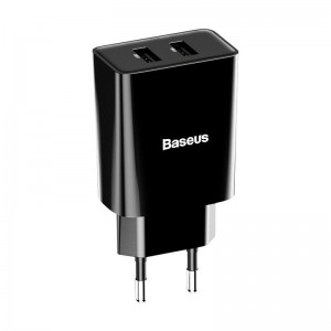Incarcator de retea BASEUS Speed Mini Dual U, 10.5W - Negru