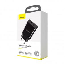 Incarcator de retea BASEUS Speed Mini Dual U, 10.5W - Negru