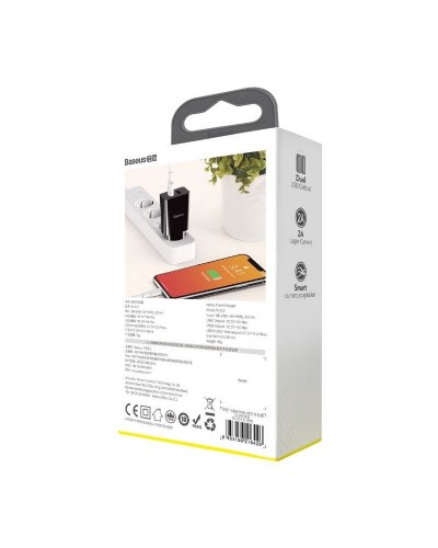 Incarcator de retea BASEUS Speed Mini Dual U, 10.5W - Negru Incarcator de retea BASEUS Speed Mini Dual U, 10.5W - Negru