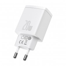 Incarcator de retea Baseus Compact Quick Charger, 1x USB, 1x USB C, 20W - Alb