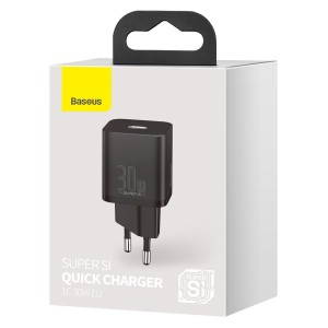 Incarcator de retea Baseus Super Si Quick Charger 1C 1x USB C, 30W - Negru