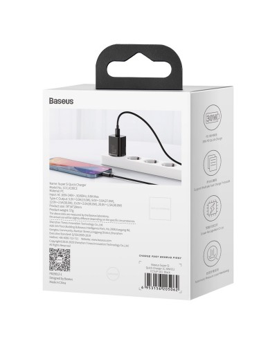 Incarcator de retea Baseus Super Si Quick Charger 1C 1x USB C, 30W - Negru