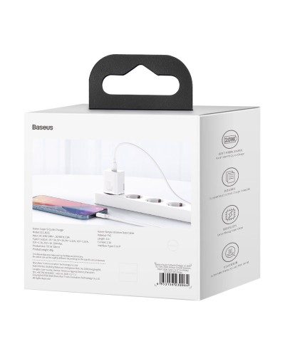 Încărcător Set Baseus Super Si Cablu 20W Alb Încărcător Set Baseus Super Si Cablu 20W Alb