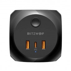 Incarcator Prelungitor BlitzWolf BW-PC1 Power Charger, 2500W, 3 prize AC, 2x USB, 1x USB-C, 1.5m - Negru