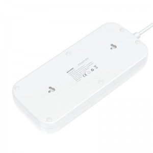 Incarcator Prelungitor BlitzWolf BW-PC2, 8 prize, 3x USB, 1x USB-C, 2500W, 2m - Alb