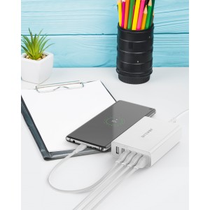 Incarcator de retea BlitzWolf BW-S15 6x USB, QC 3.0, 60W - Alb