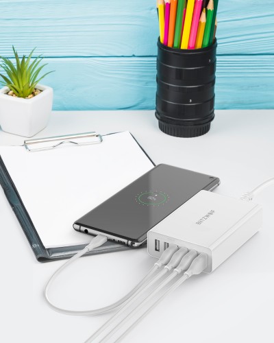 Incarcator de retea BlitzWolf BW-S15 6x USB, QC 3.0, 60W - Alb