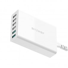 Incarcator de retea BlitzWolf BW-S15 6x USB, QC 3.0, 60W - Alb