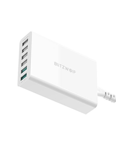 Incarcator de retea BlitzWolf BW-S15 6x USB, QC 3.0, 60W - Alb