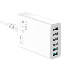 Incarcator de retea BlitzWolf BW-S15 6x USB, QC 3.0, 60W - Alb