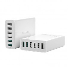 Incarcator de retea BlitzWolf BW-S15 6x USB, QC 3.0, 60W - Alb