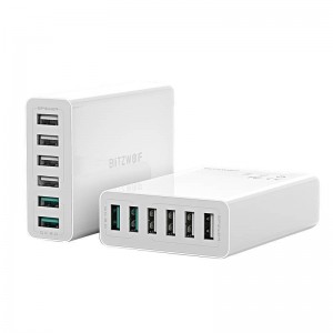 Incarcator de retea BlitzWolf BW-S15 6x USB, QC 3.0, 60W - Alb
