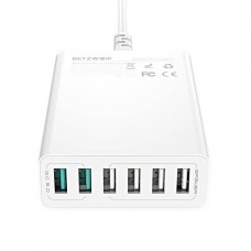 Incarcator de retea BlitzWolf BW-S15 6x USB, QC 3.0, 60W - Alb