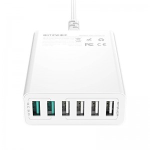 Incarcator de retea BlitzWolf BW-S15 6x USB, QC 3.0, 60W - Alb