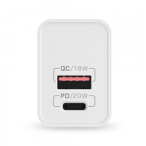 Incarcator de retea BlitzWolf BW-S20, 1x USB, 1x USB-C, 20W - Alb