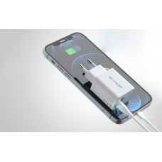Incarcator de retea BlitzWolf BW-S20, 1x USB, 1x USB-C, 20W - Alb