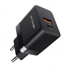 Incarcator de retea GaN BlitzWolf BW-S21 35W, 1x USB, 1x USB-C - Negru