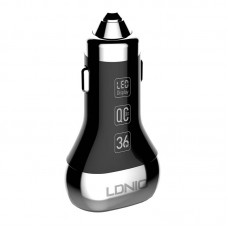 Incarcator Auto LDNIO C2, 2x USB, QC 3.0, LED, 36W - Negru