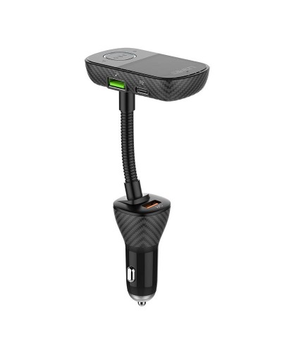 Incarcator auto cu modulator FM LDNIO C705Q, 2x USB, 1x USB Type-C, 45W, QC 3.0, PD 3.0, AUX, Bluetooth - Negru