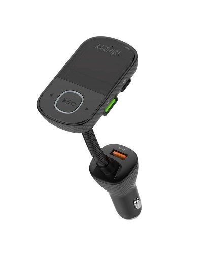 Incarcator auto cu modulator FM LDNIO C705Q, 2x USB, 1x USB Type-C, 45W, QC 3.0, PD 3.0, AUX, Bluetooth - Negru