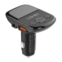 Incarcator auto cu modulator FM LDNIO C706Q, 2x USB, 25W, QC 3.0, AUX, Bluetooth, compatibil microSD - Negru